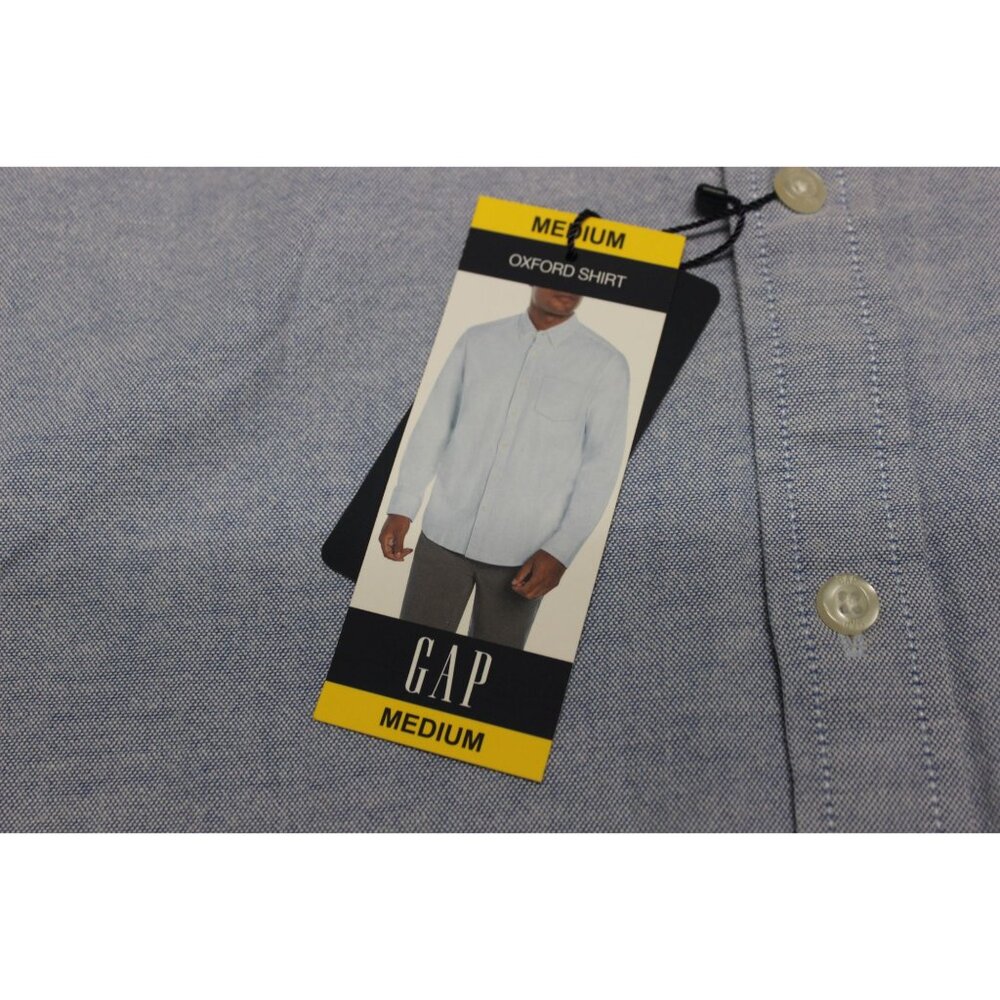 Gap men's solid blue button down collar button fr… - image 10